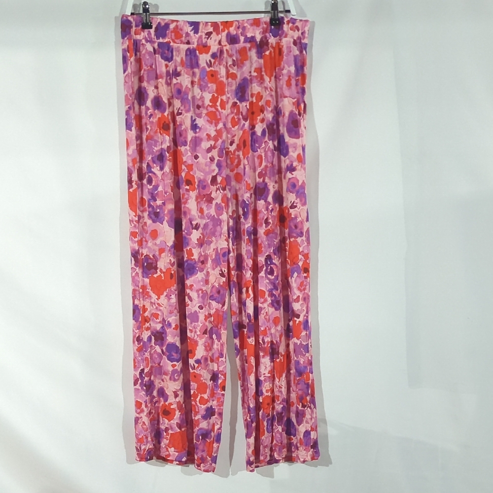 H&M Multicolor Floral Wide Leg Pants